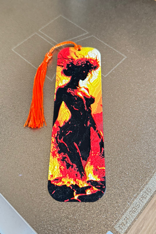 Firebourne Sorceress- Enchanted Flame Bookmark
